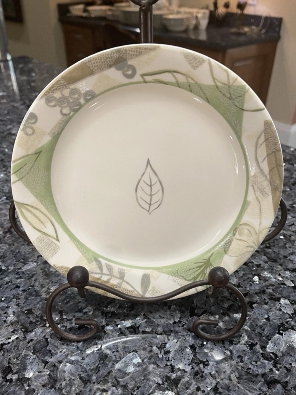 Corelle Textured Leaves Set of 2 Dinner Plates 10.25”